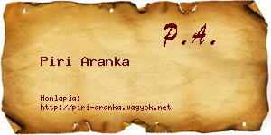 Piri Aranka névjegykártya