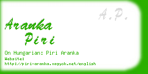aranka piri business card